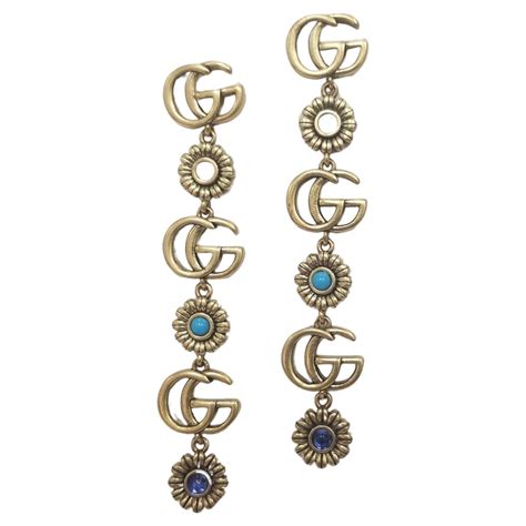 gucci floral earrings|gucci orecchini earrings.